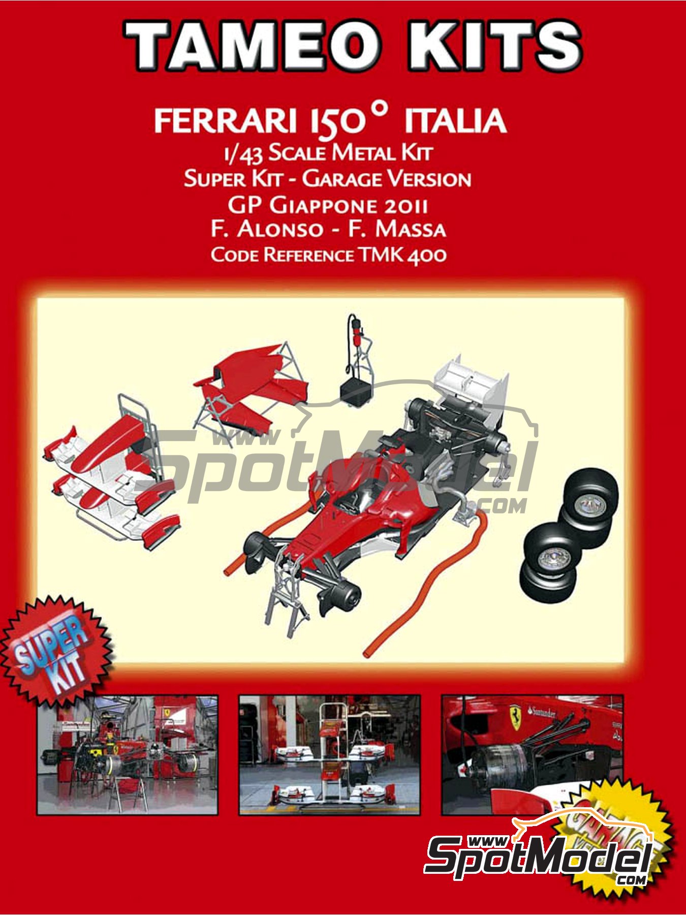 Ferrari 150 Italia Scuderia Ferrari Team sponsored by Banco Santander -  Japanese Formula 1 Grand Prix 2011. Car scale model kit in 1/43 scale  manufact